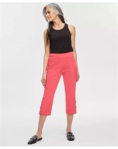 Женские капри с боковой шнуровкой на молнии, красный Jm collection