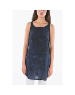 Шелковое платье макси с растительным мотивом, синий Woolrich