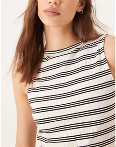 Майка с вырезом-лодочкой в однотонную полоску Asos design