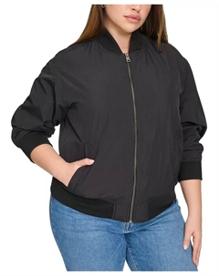 Модная облегченная бомбер-куртка на молнии для полных, черный Levi's®