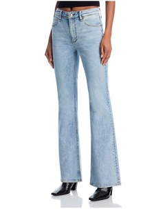 Гибкие джинсы Flexi Dahlia Mid Rise с расклешенными штанинами до пола в цвете Lou, синий Rag & bone