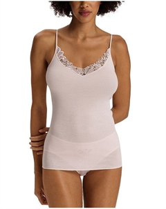 Белена Хлопковая Майка-бюстье с V-образным вырезом и тонкими бретелями, розовый Hanro