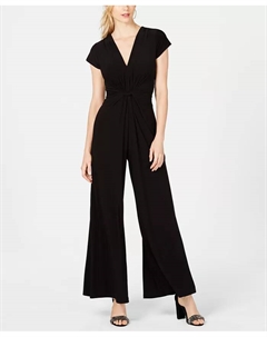 Комбинезон с глубоким вырезом и скрученным передом, черный Vince camuto