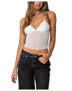 Малика Лейси прозрачный сетчатый топ, белый Edikted