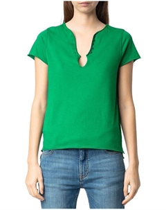 Футболка с пайетками Henley, зеленый Zadig&voltaire