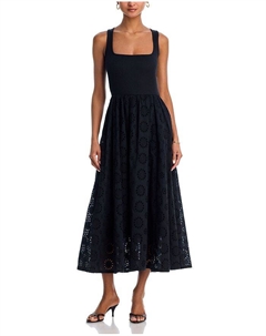 Платье миди Morel Mixed Media, черный Paige