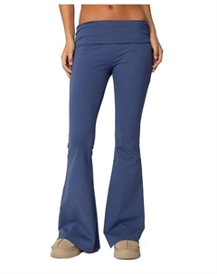 Айяна Леггинсы с отворотом и расклешенными штанинами, синий Edikted