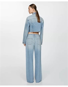 Женская джинсовая куртка с рваным краем, синий Mango