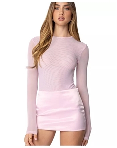 Женский боди Clio с сетчатыми вставками, розовый Edikted