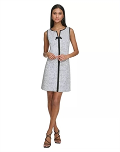 Женское мини-платье из жаккардовой вязки с крапинками, серый Karl lagerfeld paris