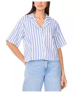 Женская укороченная рубашка на пуговицах, синий Vince camuto