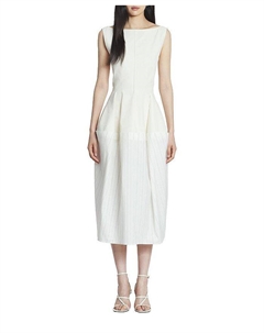 Хлопковое платье с баской, белый Lanvin