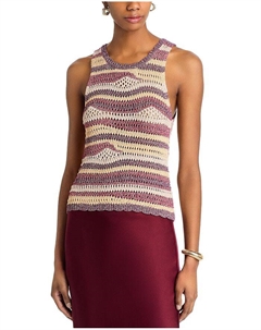 Ханна Полосатый Безрукавный Свитер с Вязаным Узором, красный Steve madden