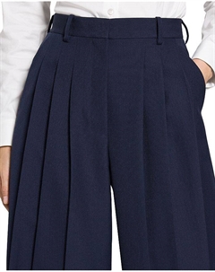 Брюки с тройной складкой из шерстяной смеси, синий Theory