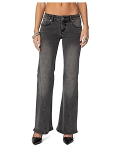 Колтон Джинсы с расклешенными штанинами и низкой посадкой, черный оттенок, черный Edikted