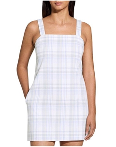 Чёрное мини-платье с квадратным вырезом, синий Theory