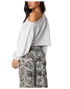 Эвелин свитшот с открытыми плечами, серый Edikted