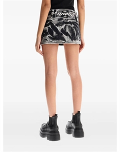 Мини-юбка из денима с эффектом кислотной стирки от, серый Alexander wang