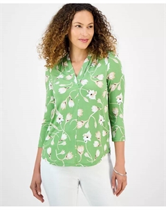 Топ Petite Jackie с цветочным принтом, зеленый Jm collection