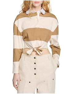 Полосатая водолазка T-shirt, коричневый/бежевый Sandro