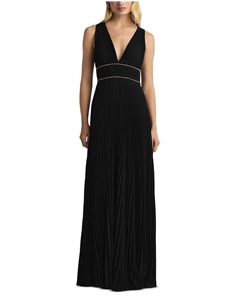 Платье с V-образным вырезом и плиссировкой, черный St. john