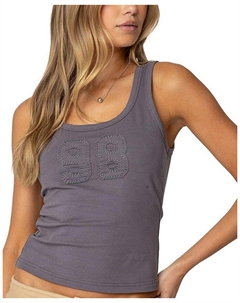 Майка Mindie 98 с вырезом-лодочкой, серый Edikted