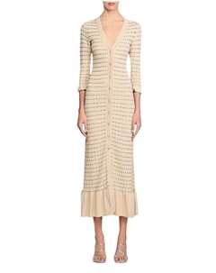 Макси-платье с пайетками из трикотажа, коричневый/бежевый Sandro