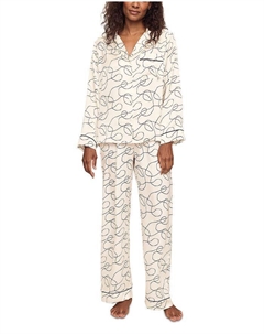 Инез Пижамный комплект из стираемого шелка с принтом, длинный, мультиколор Eberjey