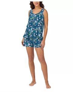 Женский комплект пижамы с принтом и безрукавными шортами-боксерами, красный Cuddl duds