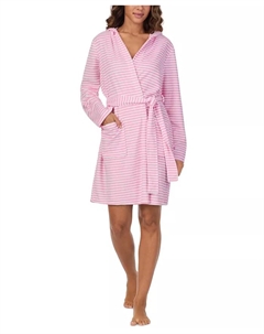 Cuddl Dud Женский короткий халат с длинными рукавами и капюшоном, розовый Cuddl duds