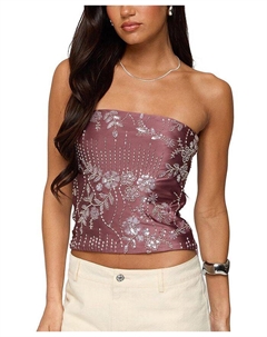 Топ без бретелек Zelda с бусинами и пайетками, фиолетовый Edikted