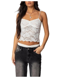 Рубашка-майка Rut из прозрачного кружева, белый Edikted