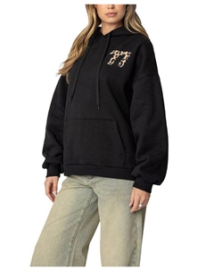 Leopard 77 Оверсайз Худи, черный Edikted