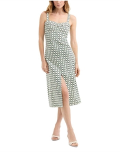 Коллин Платье миди с разрезом и принтом, мультиколор Veronica beard