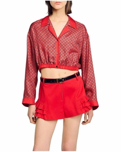 Рубашка с принтом в виде шарфа, красный Sandro