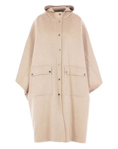 Плащ с капюшоном и застежкой на пуговицы, нейтральный Brunello cucinelli