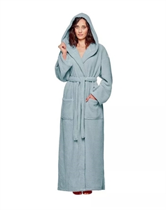 Женский утепленный халат с капюшоном до щиколотки Premium Fleece, зеленый Арус