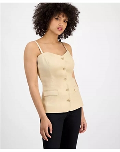 Женский топ Isabeau без рукавов с корсетом и застежкой на пуговицы, коричневый/бежевый Guess