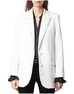 Блестящий блейзер Viva с камнями, белый Zadig&voltaire