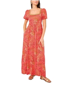 Платье макси с квадратным вырезом, оранжевый Vince camuto