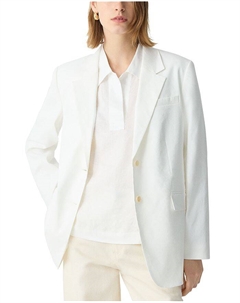 Однобортный льняной блейзер, белый Theory