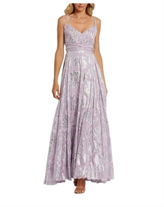 Платье с плетеными бретелями и сборками Top Gown, фиолетовый Mac duggal