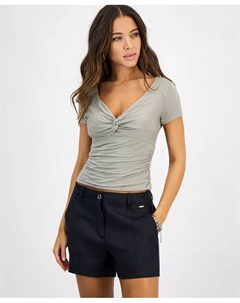 Женский топ Charlotte с узлом и сборками, зеленый Guess