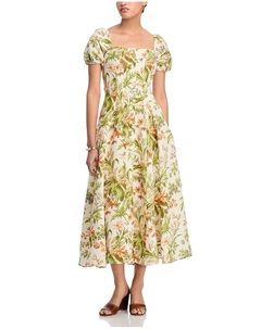 Платье Lindi из шелка и льна, мультиколор Paige