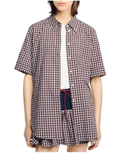 Оверсайз рубашка в клетку, коричневый Sandro