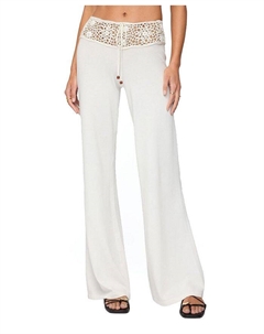 Кирсти Брюки с вязаным узором на талии, белый Edikted