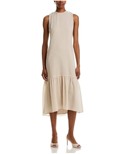 Платье миди с запахом и ярусами, коричневый/бежевый Theory