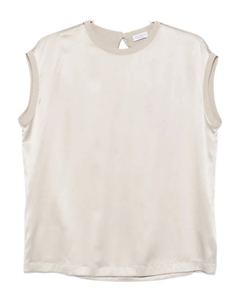 Топ без рукавов с круглым вырезом от, серый Brunello cucinelli