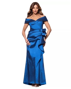 Женское платье из тафты с открытыми плечами и декольте Sweetheart Gown, синий Xscape