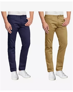 Мужские 5-карманные ультра-эластичные облегающие брюки-чиносы, упаковка из 2 шт, мультиколор Galaxy by harvic